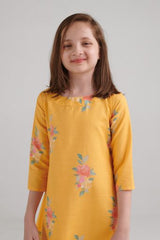 Amber Yellow Dhoti Jumpsuit Kids