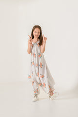 Pista Green Striped Palazzo Jumpsuit Kids