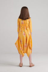 Amber Yellow Dhoti Jumpsuit Kids