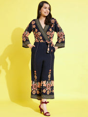 Girls Floral Printed Jumpsuit