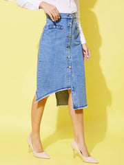 Women's Denim Hi Lo Skirt