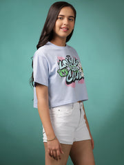 بلوزة قصيرة قطنية للبنات