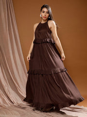 Women Bohemian Halter Neck Maxi Dress