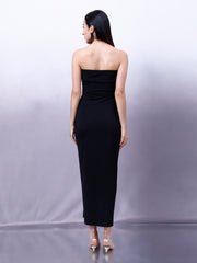 Women Embellished Embroidered Bandeau Maxi Dress