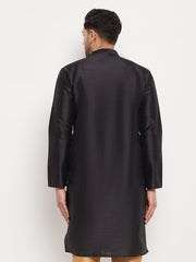 Vastramay - Men's Black Silk Blend Kurta Only