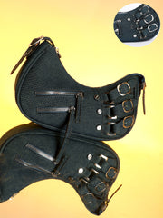 حقيبة كتف نسائية من قماش الدنيم - أزرق داكن