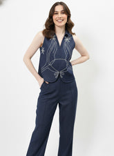 Floral Embroidered Bohemian Linen Top