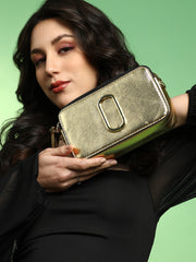 Haute Sauce-Women's The Block Box Sling Bag - Metallic Gold
