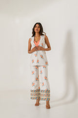 Pista Green Striped Pant Suit