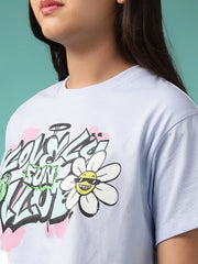 بلوزة قصيرة قطنية للبنات