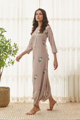 Mocha Brown Polka Dot Dhoti Jumpsuit