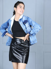 جاكيت بناتي مبطن بالدنيم والصوف مع تفاصيل جيب