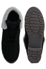 Black Block Solid Regular Boots