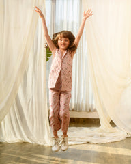 Rosey Pink Quilted Pant Suit Kids