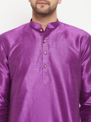 Vastramay - Men's Purple Silk Blend Kurta