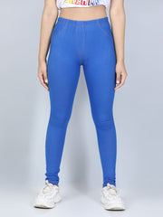 بنطلون جينز قطني ضيق للبنات - أزرق