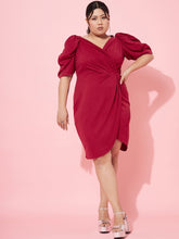 Plus Size Puff Sleeve Dress