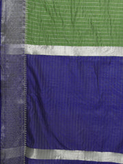 Women's Aura Silk Green WovenDesign DesignerSaree With Blouse Piece