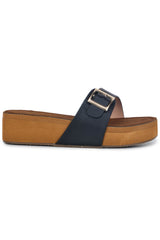 أحذية مول عصرية بكعب إسفيني بارتفاع 2 بوصة، مفتوحة من الخلف، ذات مقدمة مستديرة