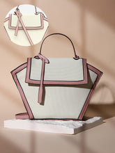 حقيبة يد نسائية من قماش The Roma باللون الوردي الخوخي والأبيض السحابي