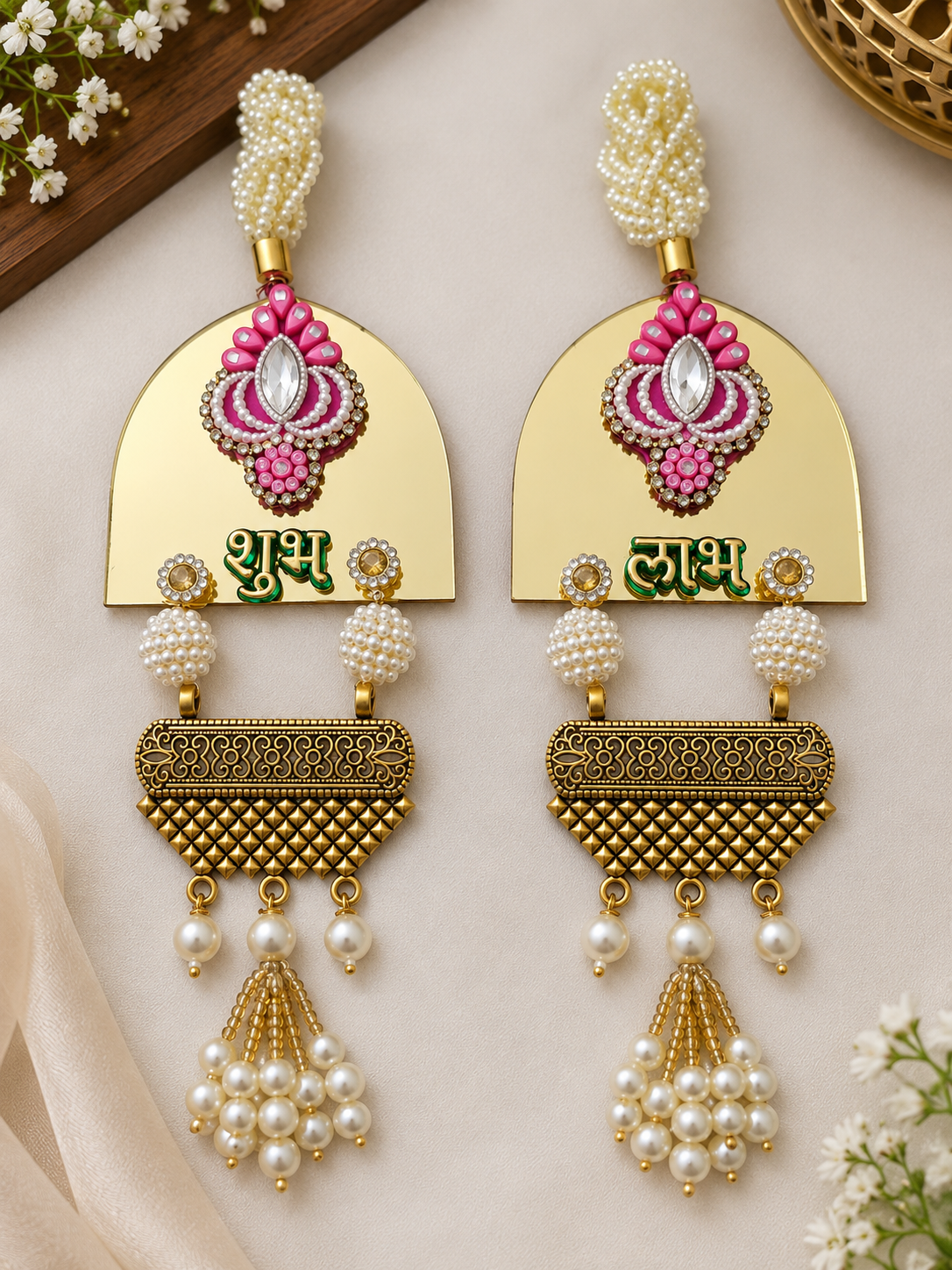 Decorative Subh Labh For Home, Office, Diwali Decoration Traditional Indian Style