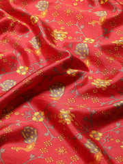 Women's Art Silk Red WovenDesign DesignerSaree With Blouse Piece