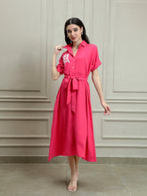Linen A-Line Midi Dress