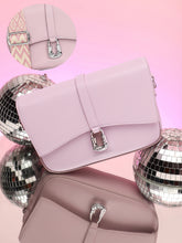 حقيبة نسائية ذات مشبك معلق - وردي فاتح