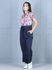 Girls Polyester Abstract Printed Jumpsuit