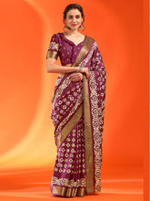 Women's Silk Blend Pink Printed Designer Saree With Blouse Piece