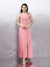 Women Embellished Pink Maxi Dress