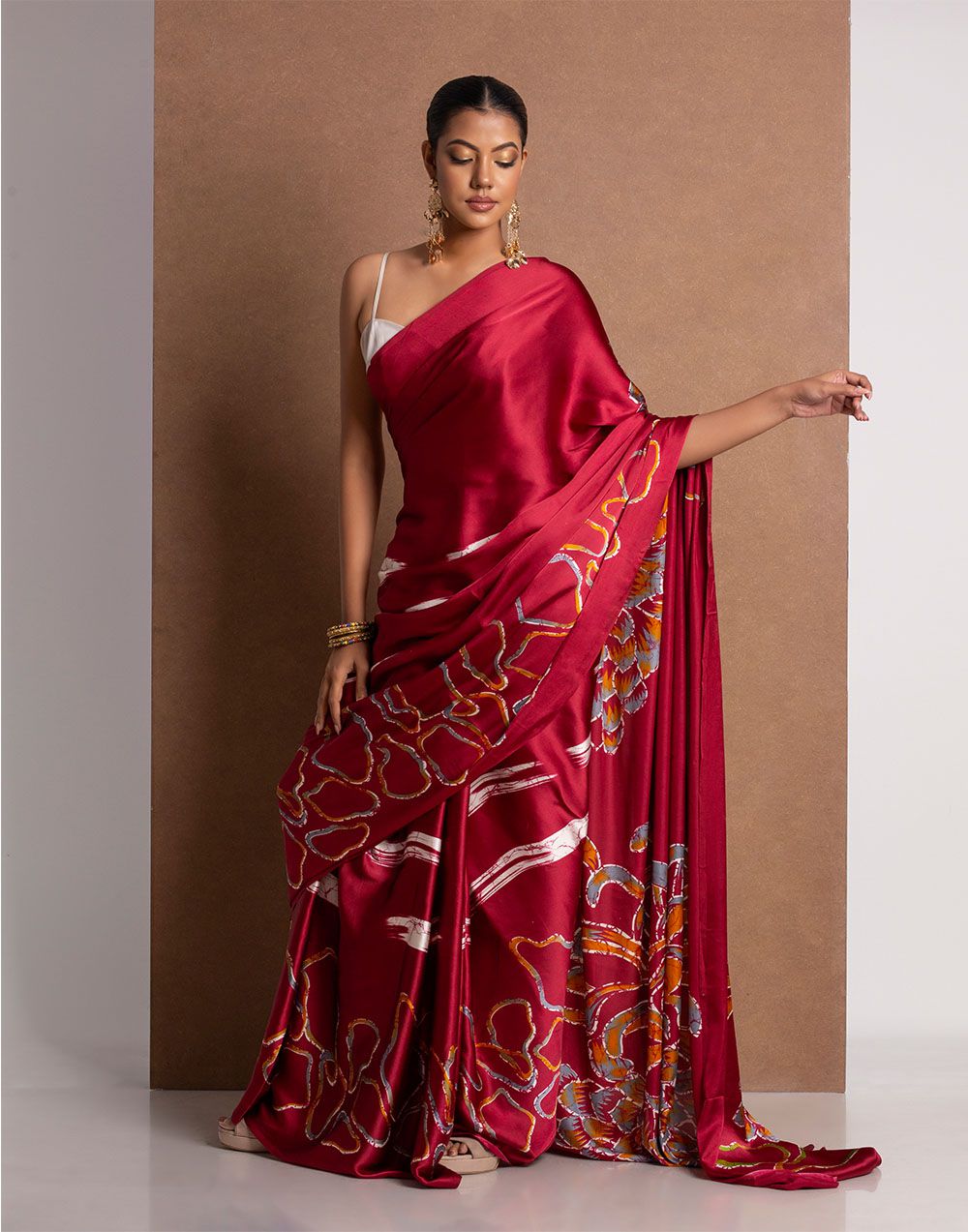 Soft-Modal-Silk-saree-with-stylish-prints-lacoste