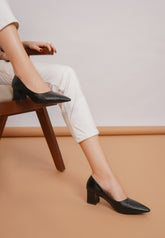 Fashion Closed Back Pumps 2 inches Block Heels