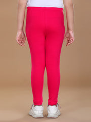Girls Fuchsia Solid Legging
