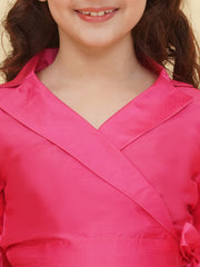 Girls Pink Flower Digital Print Ready to wear Lehenga & Choli