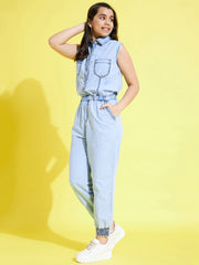 Girls Denim Jumpsuit