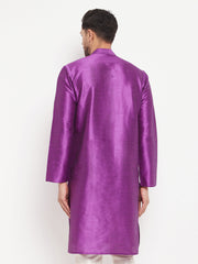Vastramay - Men's Purple Silk Blend Kurta