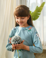 Dusty Teal Dhoti Jumpsuit Kids