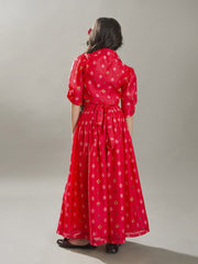 Girls Ethnic motifs printed design crop top With Palazzos