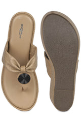 صندل كاجوال أنيق بكعب إسفيني 3 بوصات، مفتوح من الخلف، مقدمة دائرية