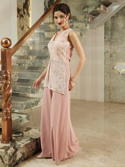 Women Embroidered Top & Palazzo Co-Ord Set