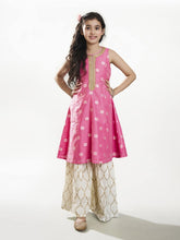 Girls Ethnic motifs woven design Kurta With Sharara