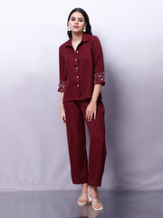 Embellished Shirt With Trouser Co-Ords