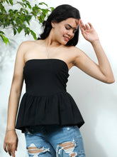 Off-Shoulder Scuba Peplum Top