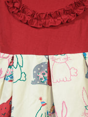 فستان قطني مطبوع للبنات