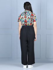 Girls Polyester Colour Blocked Jumpsuit