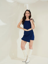 Women's Navy Blue Denim Skorts