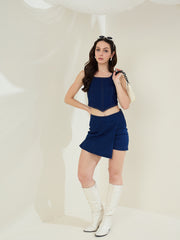Women's Navy Blue Denim Skorts
