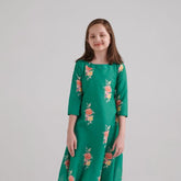 Jade Green Dhoti Jumpsuit Kids
