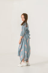 Aqua Blue Dhoti Jumpsuit Kids